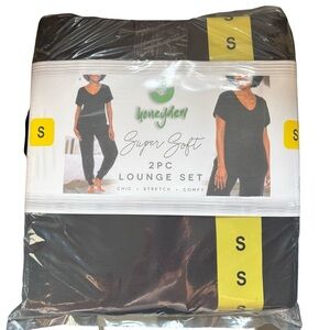 Honeydew super soft  2 piece Black Lounge Set size small